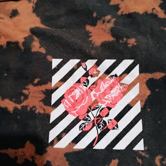 Stylish Black and Brown Tie-Dye Short Sleeve Tee - Picture 2 of 7